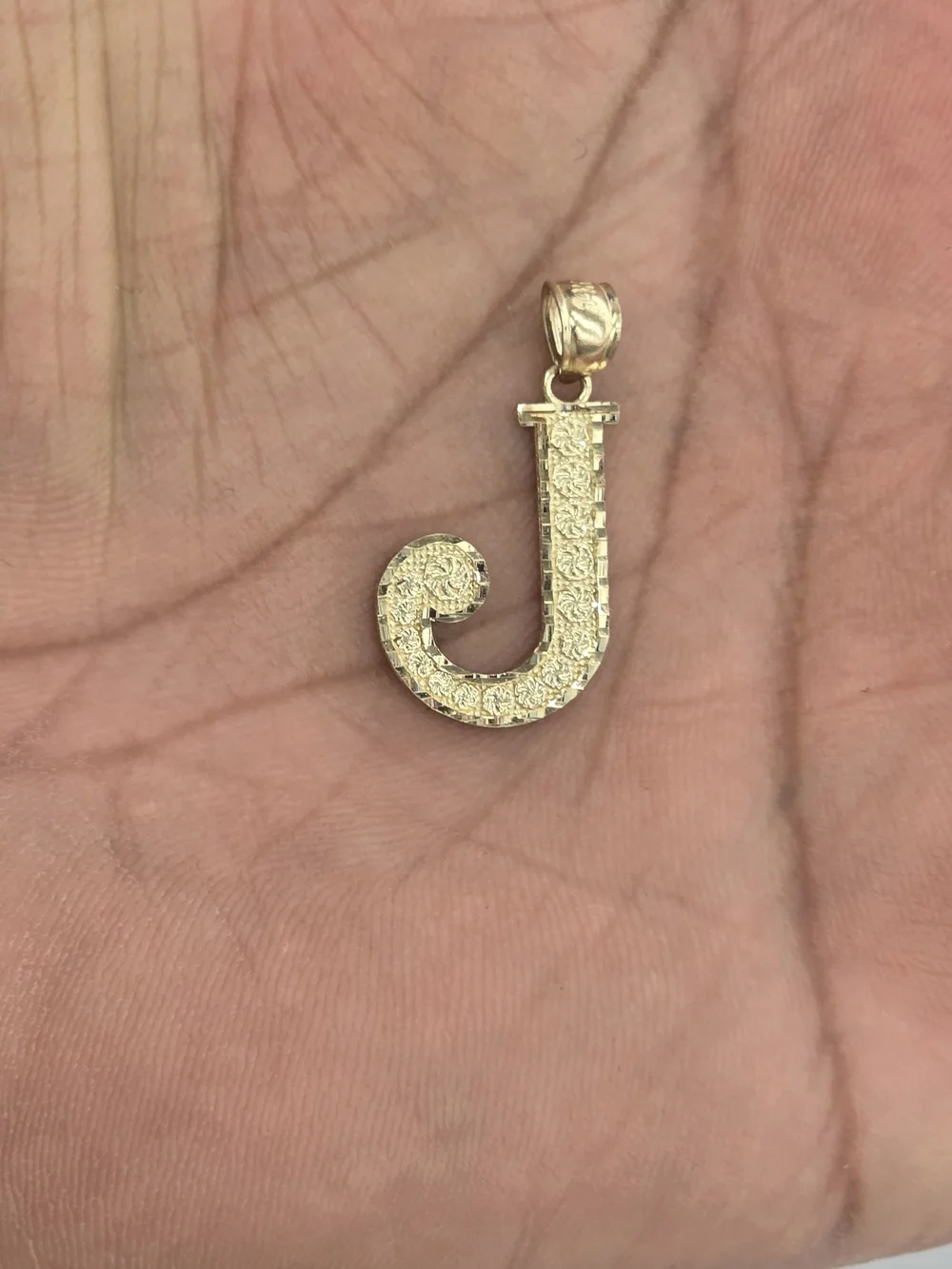 14k Real Gold Letter J Pendant Necklace Charm